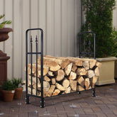 4 Feet Outdoor Heavy Duty Steel Firewood Wood Storage Rack